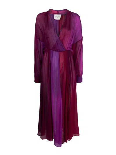 Forte Forte Gradient-effect Silk Dress In Purple