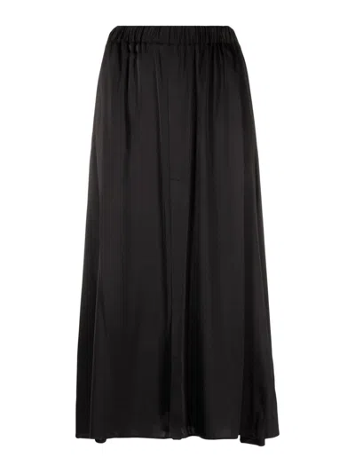 Forte Forte Silk Satin Midi Skirt In Black
