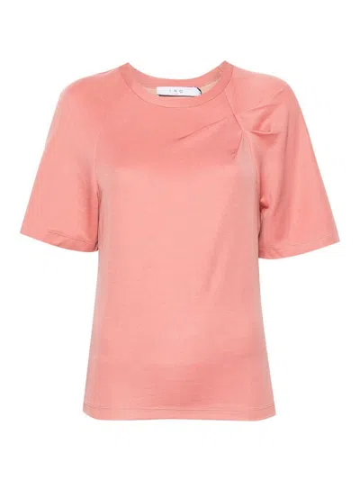 Iro Umae Pleat-detail T-shirt In Pink