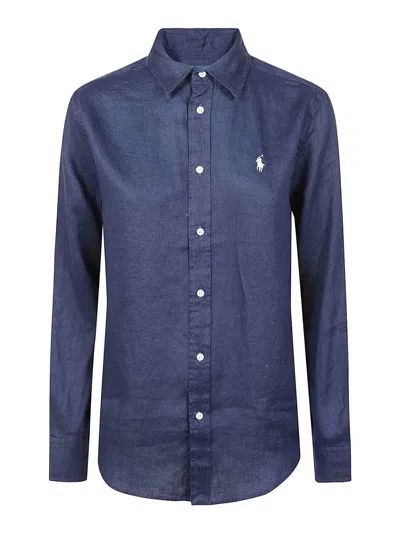 Polo Ralph Lauren Linen Shirt In Blue
