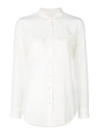 Equipment Slim Signature Silk Shirt In White