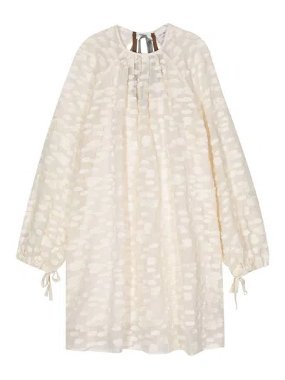 Alysi Meringa Polka-dot Midi Dress In White