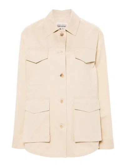 Semicouture Carla Cotton Jacket In Camel