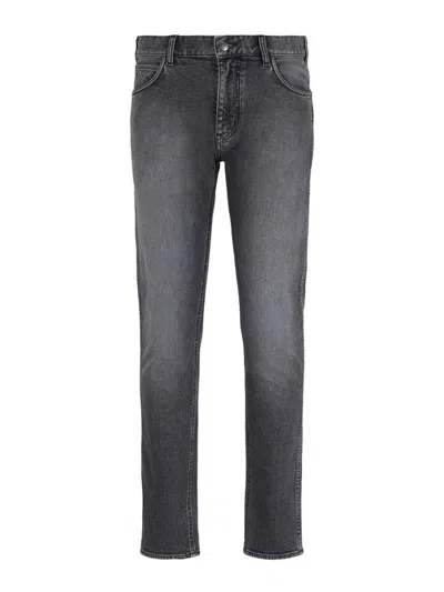 Emporio Armani J16 Low-rise Slim Jeans In Black