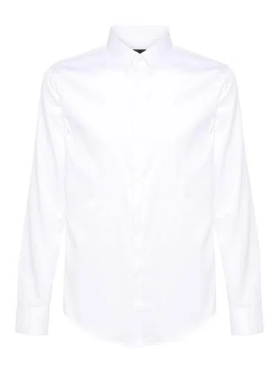 Emporio Armani Plain Cotton Shirt In White