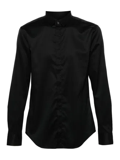 Emporio Armani Cotton Shirt In Black