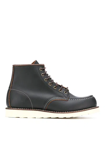 Red Wing Shoes Classic Moc Leather Ankle Boots In Black
