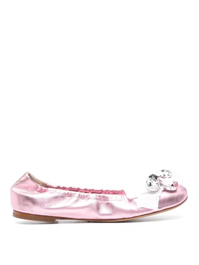 Casadei Queen Bee Ballet - Woman Flats And Loafers Minou 38 In Light Pink