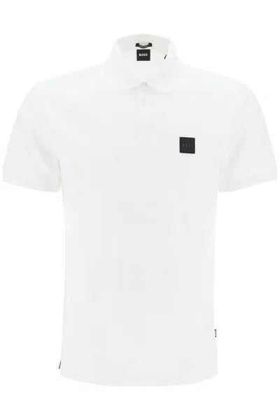 Hugo Boss Mercerized Cotton Polo Shirt In White