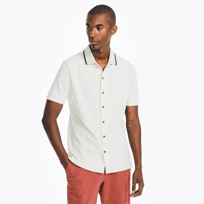 Nautica Mens Sustainably Crafted Pocket Shirt In White