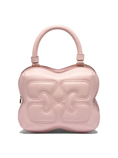Ganni Butterfly Leather Mini Bag In Pink