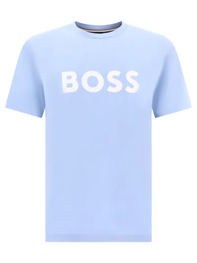 Hugo Boss Tiburt 354 Logo-print Cotton T-shirt In Blue