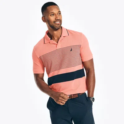 Nautica Mens Sustainably Crafted Classic Fit Chest-stripe Polo In Multi