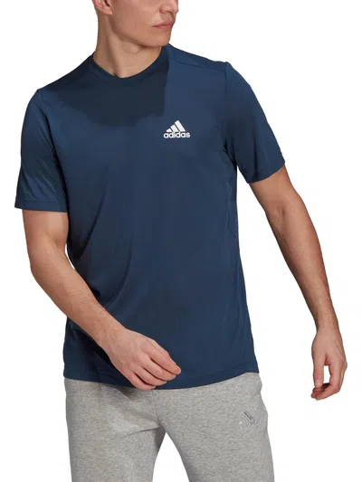 Adidas Originals Feelready Mens Crewneck Short Sleeve T-shirt In Blue