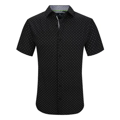 Tom Baine Slim Fit Short Sleeve Performance Stretch Button Down In Black