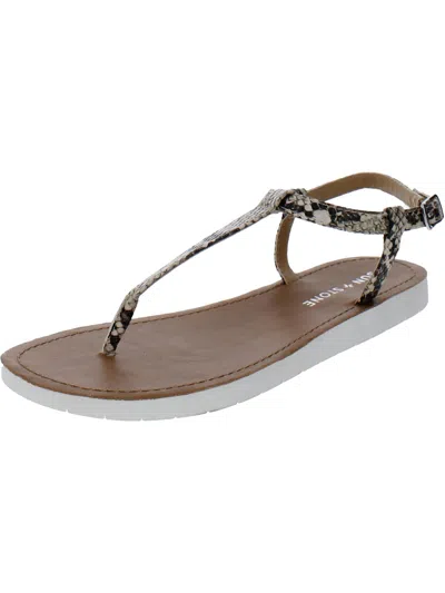 Sun + Stone Sskristi Womens Strappy Thong Sandals In Beige