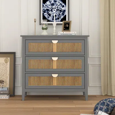 Simplie Fun 3 Drawer Cabinet In Gray