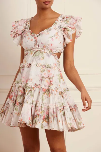 Needle & Thread Needle And Thread Womens Moonshine Paradise Garden Floral-print Organic-cotton Mini Dress In Multi