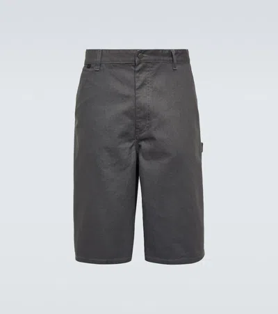 Acne Studios Cotton Canvas Shorts In Grey