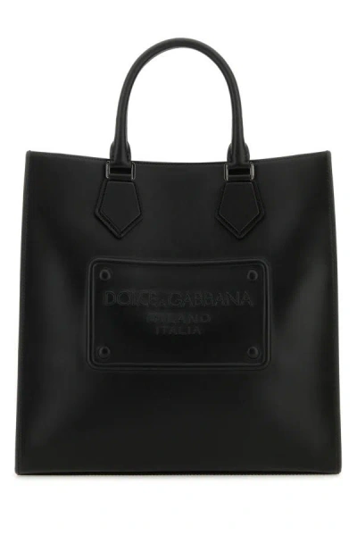 Dolce & Gabbana Black Leather Shopping Bag