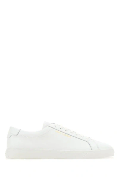 Saint Laurent Man White Leather Andy Sneakers