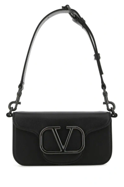 Valentino Garavani Man Black Leather Locã² Shoulder Bag