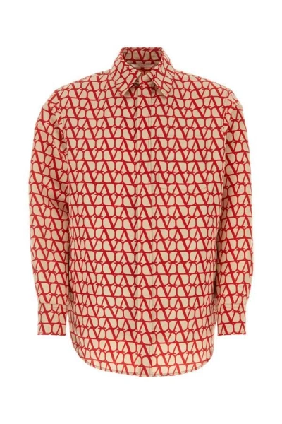 Valentino Garavani Man Toile Iconographe Oversize Shirt In Red