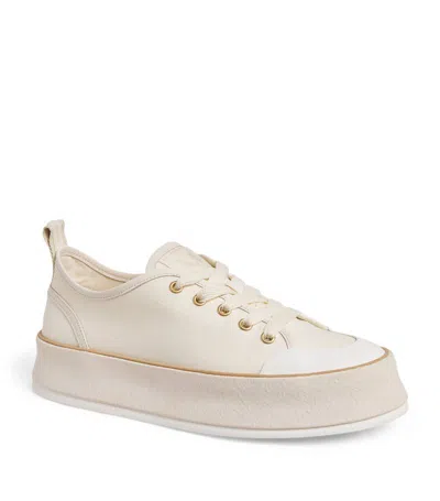 Max Mara Canvas Sneakers In Ivory