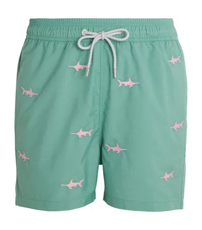 Love Brand & Co. Chaning Of The Guard Staniel Swim Shorts In Green