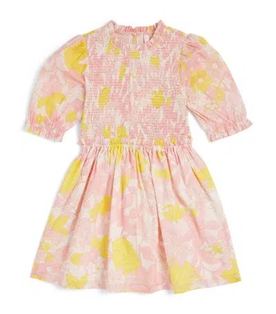 Zimmermann Kids Puff-sleeve Floral Dress (1-10 Years) In Pink