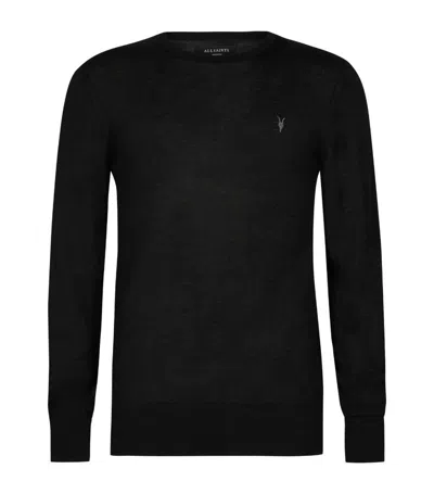 Allsaints Merino Wool Mode Sweater In Black