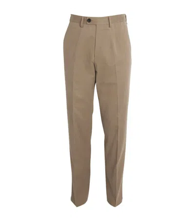 Purdey Brushed Cotton Dart Front Trousers In Green