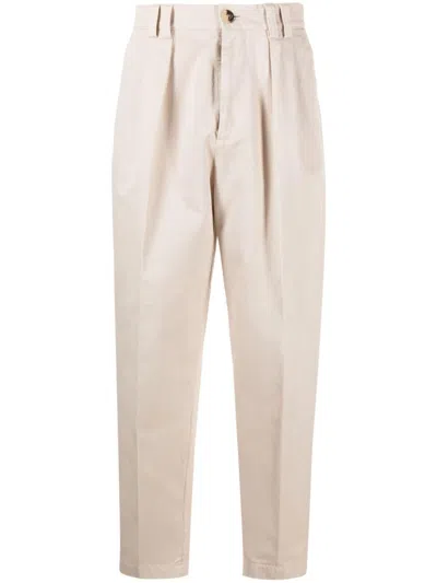 Brunello Cucinelli Cotton Relaxed Fit Trousers In White