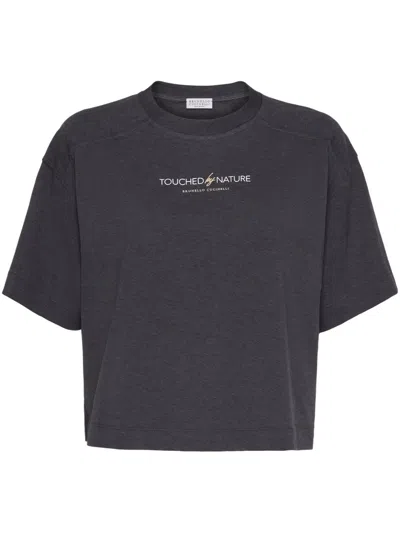 Brunello Cucinelli Lightweight Jersey T-shirt In Anthracite