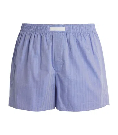 Falke Cotton Boxer Shorts In Blue