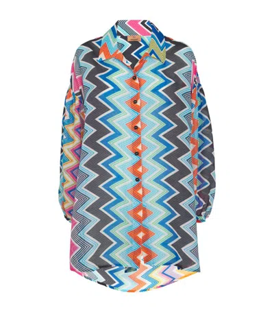 Missoni Cotton-silk Zigzag Shirt In Multi