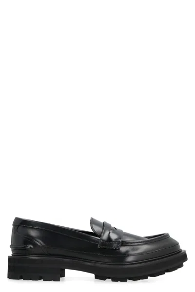 Alexander Mcqueen Leather Loafers In Black
