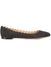 Chloé Chloe Suede Lauren Flats In Black
