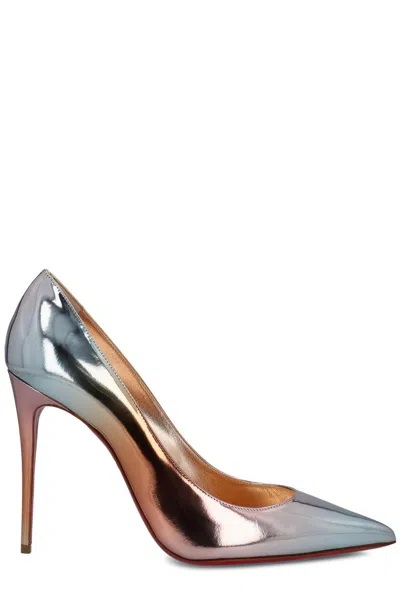 Christian Louboutin Kate Pointed Toe Pumps In Silver