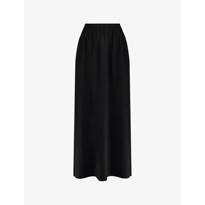 Ro&zo Parachute High-rise Stretch-woven Maxi Skirt In Black