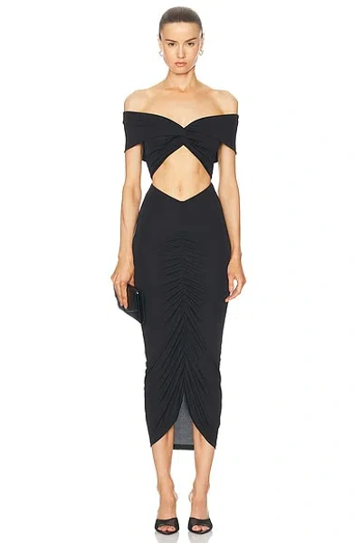 The Andamane Kendall Summer Stretch Jersey Midi Dress In Black