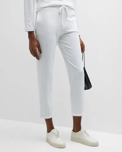 Majestic French Terry Cuffed Drawstring Pants In 386 Ecru Chine