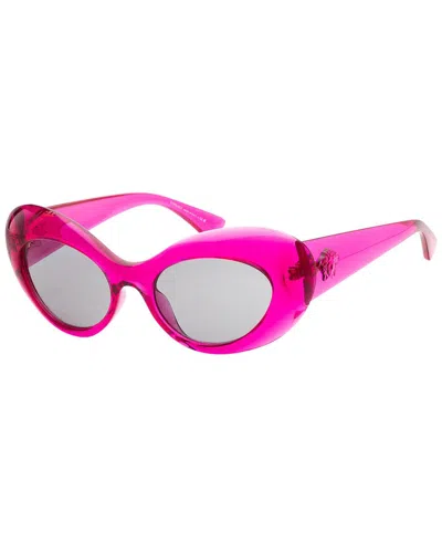 Versace Women's 52 Mm Pink Transparent Sunglasses