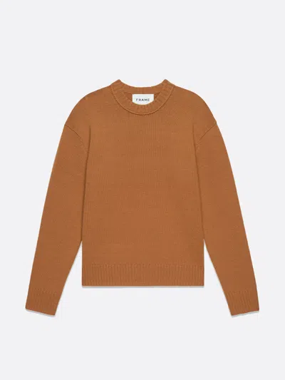 Frame The Cashmere Crewneck Rust Wool In Brown