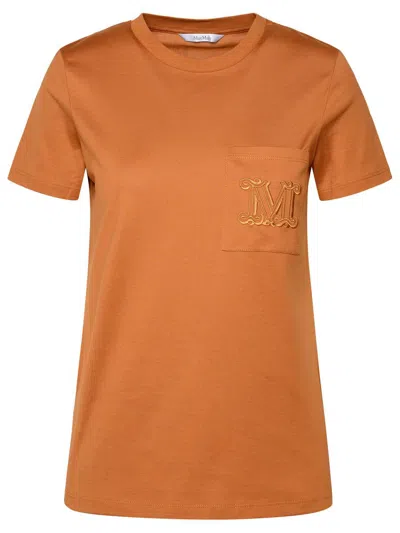 Max Mara Caramel Cotton T-shirt In Brown