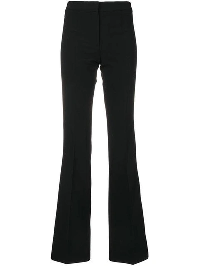 Moschino Crepe Mid-rise Flared Trousers In Black
