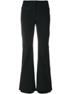 FENDI FENDI FLARED TROUSERS WITH PIPING - BLACK,FAB0477SM12343085