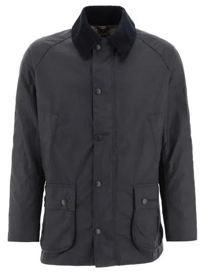 Barbour "ashby" Wax Jacket In Blue