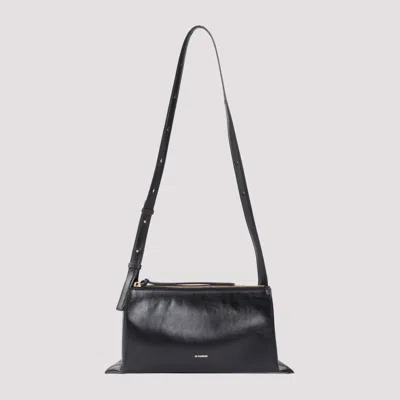 Jil Sander Empire Small Leather Shoulder Bag In Black