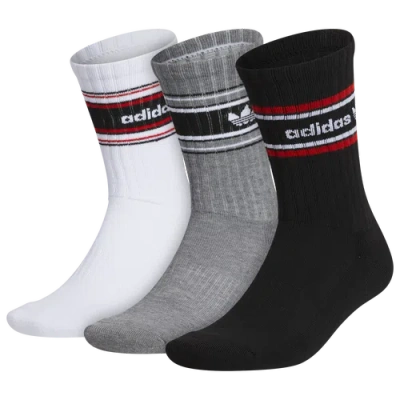 Adidas Originals Mens  Ori Forum Rib 3-pack Crew Socks In Black/red/white